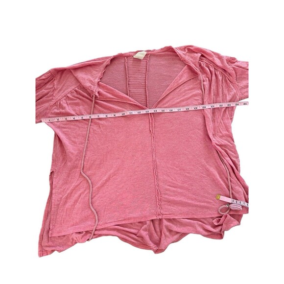 We the Free Oversized Thermal Top Long Sleeve Pink Tasseled Boho Blouse Size XS - Picture 3 of 6